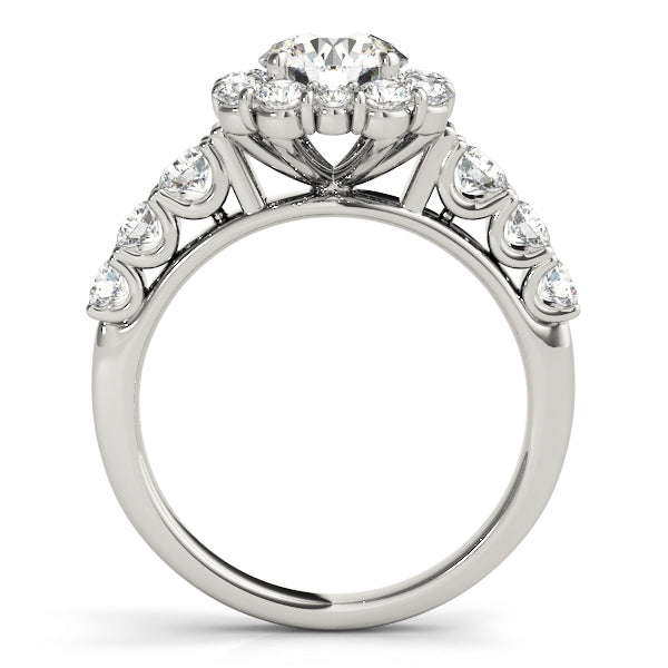 14K White Gold 2 CT Diamond Halo Engagement Ring