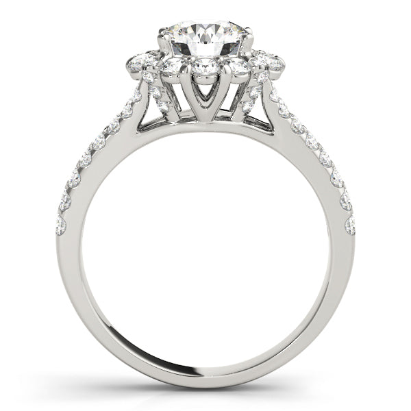 Platinum 1 ct Diamond Halo Engagement Ring
