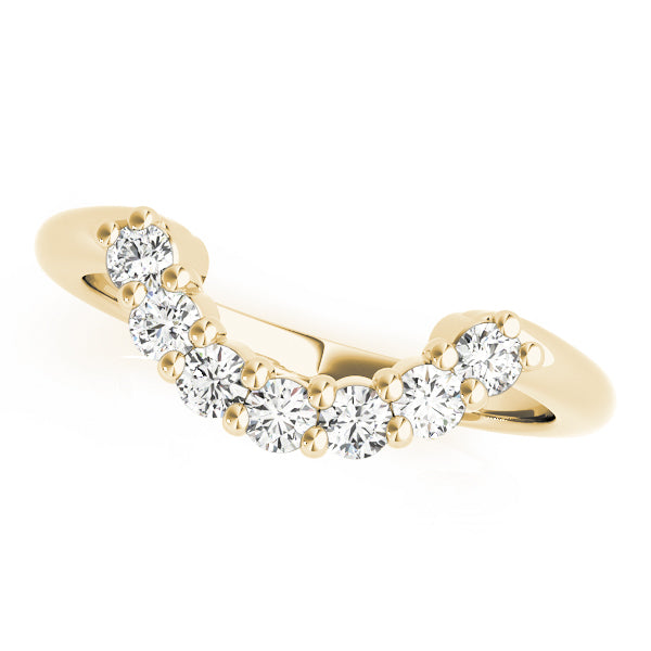 14K Yellow Gold Round Diamond Wedding Ring