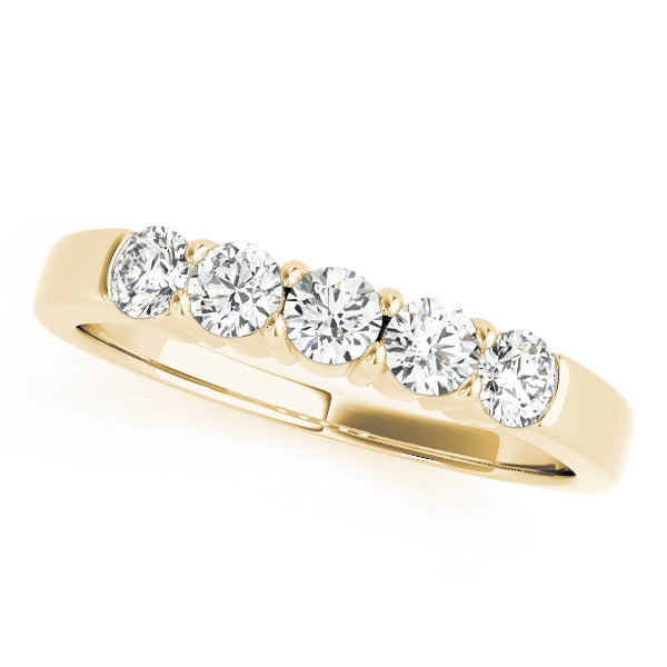 18K Yellow Gold 5-Stone Diamond Wedding Ring