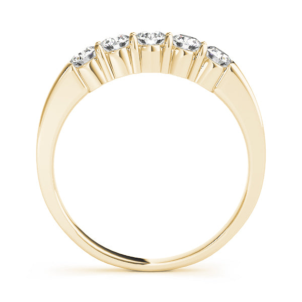 18K Yellow Gold 5-Stone Diamond Wedding Ring
