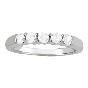 18K White Gold 5-Stone Diamond Wedding Ring