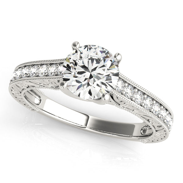 18K White Gold 1.25ctw Round Diamond Engagement Ring