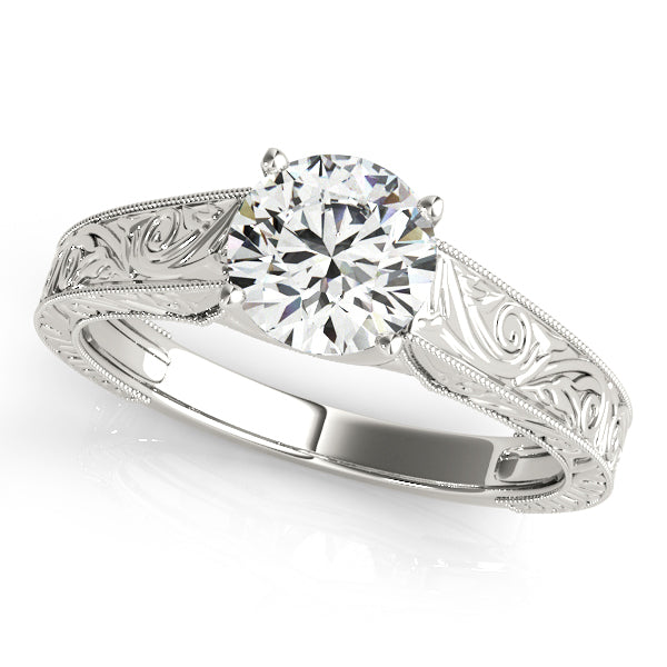 1ct Diamond 18K White Gold Solitaire Engagement Ring