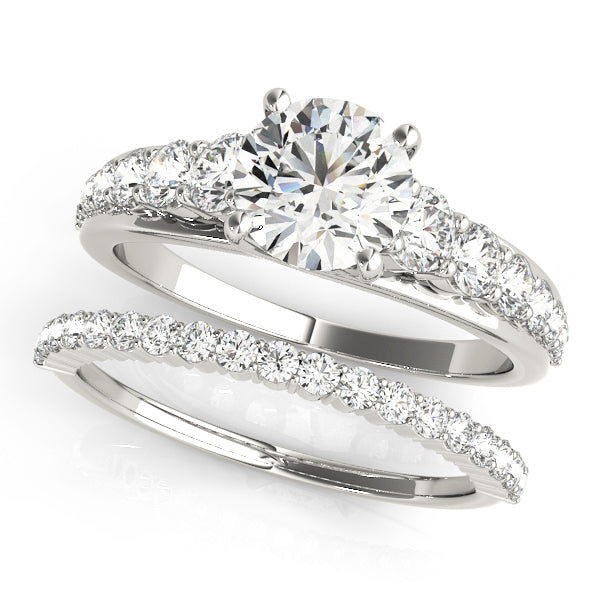 14K White Gold Round Diamond Engagement Ring