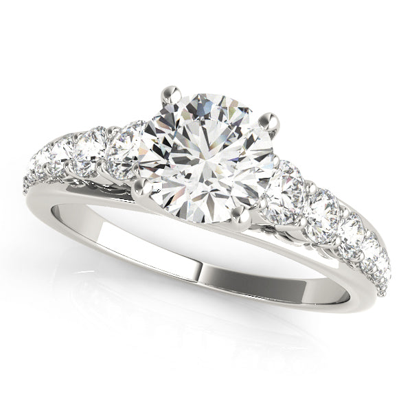 18K White Gold 1 CT Round Diamond Engagement Ring