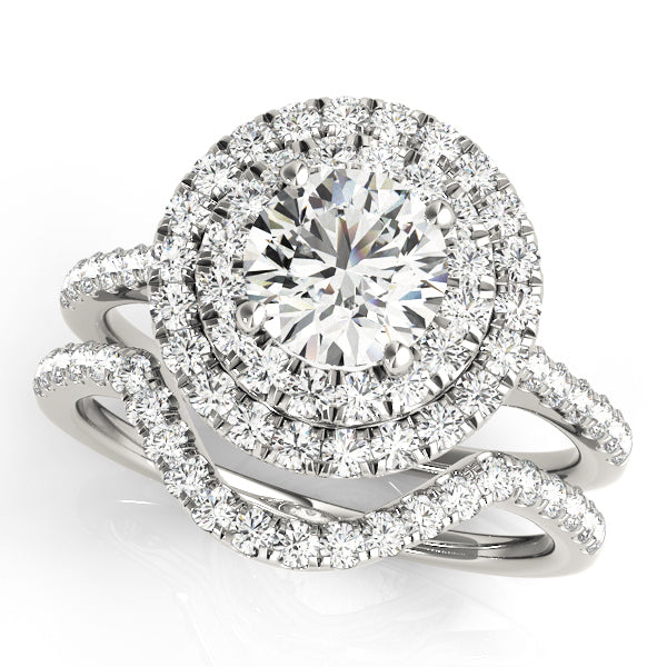 14K White Gold 1 CT Diamond Halo Engagement Ring