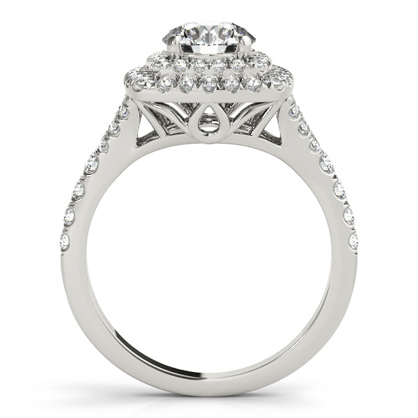 14K White Gold 1.5ctw Round Diamond Halo Ring