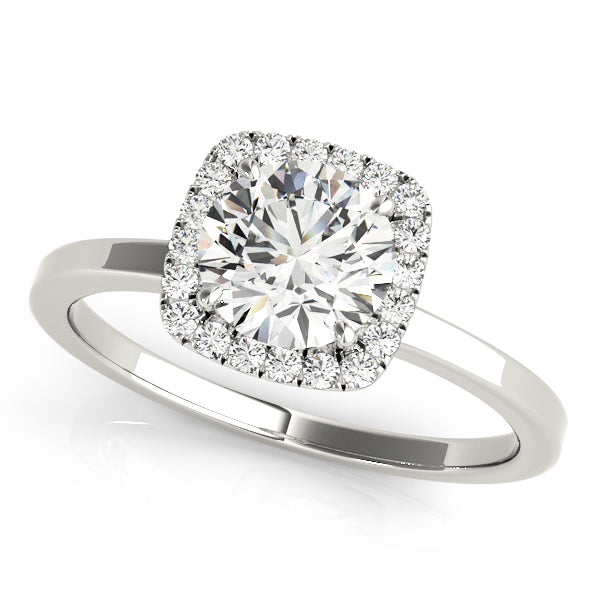 14K White Gold 1 ct Diamond Halo Engagement Ring