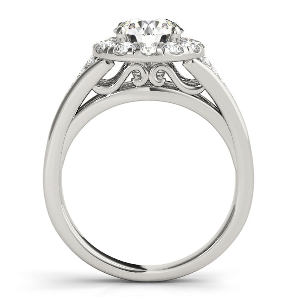 14K White Gold 1 CT Diamond Halo Engagement Ring