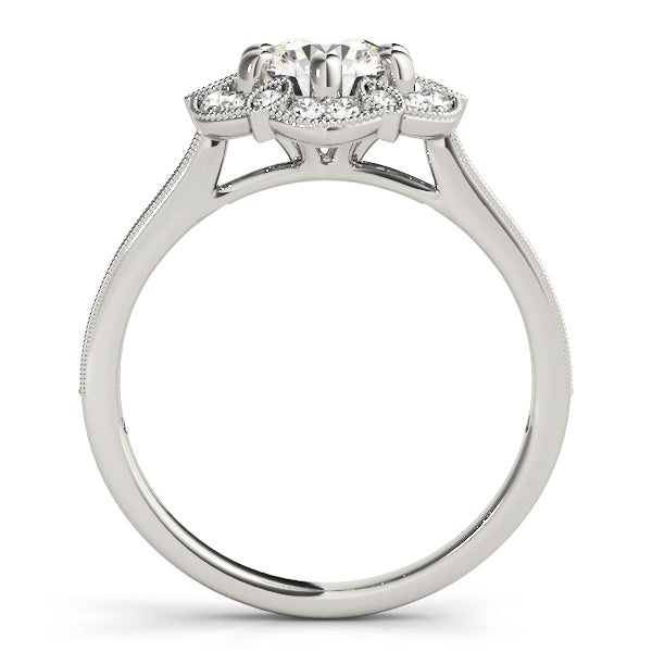 18K White Gold Round Diamond Halo Ring