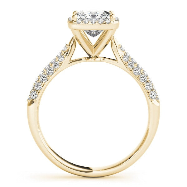 14K Yellow Gold 5/8 ct tw Halo Diamond Engagement Ring
