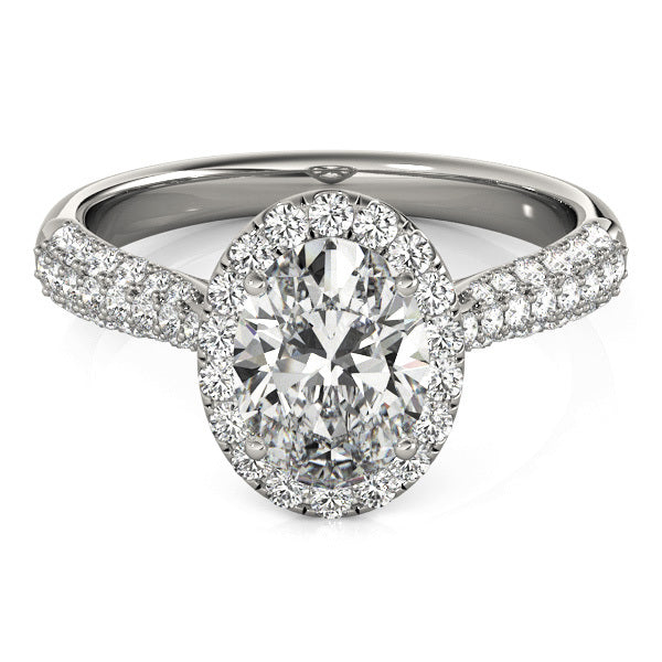 Oval Diamond Halo Engagement Ring