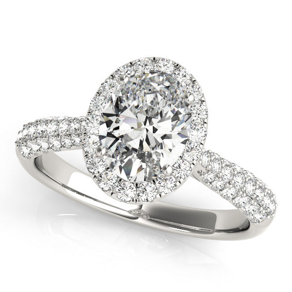 Oval Diamond Halo Engagement Ring