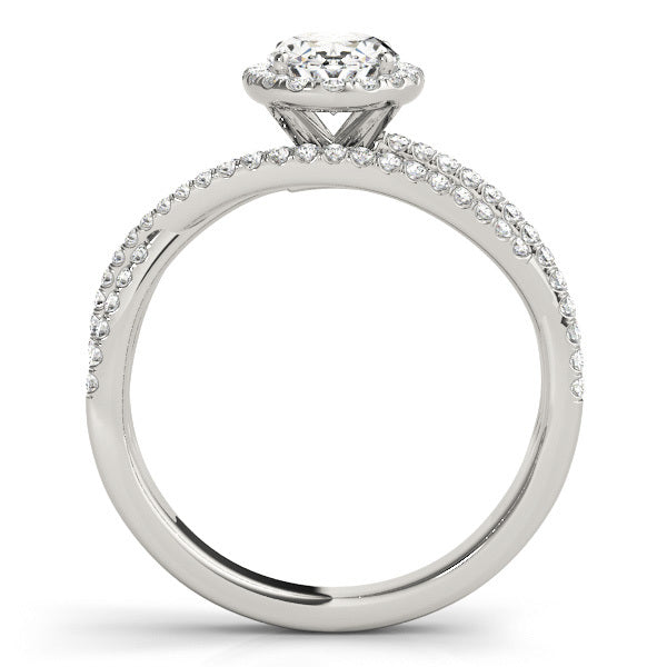 18K White Gold Round Diamond Halo Ring