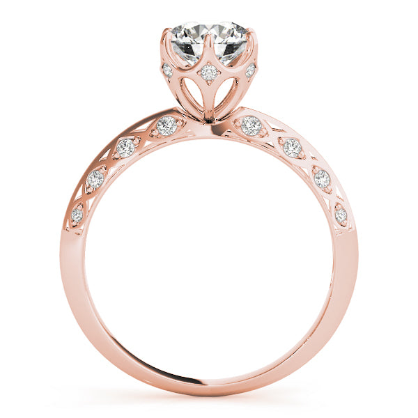 14K Rose Gold 1 CT Diamond Vintage Engagement Ring