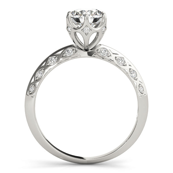 Platinum 1 CT Vintage Round Diamond Engagement Ring