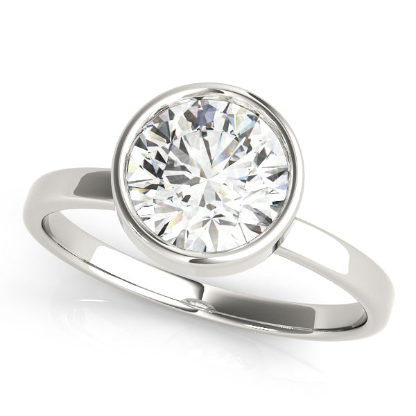 14K White Gold 1 CT Round Diamond Engagement Ring