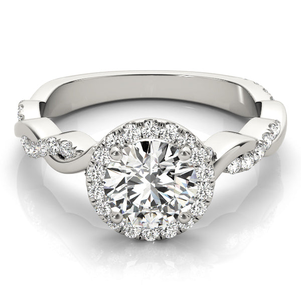 14K White Gold 1.33ctw Diamond Halo Engagement Ring
