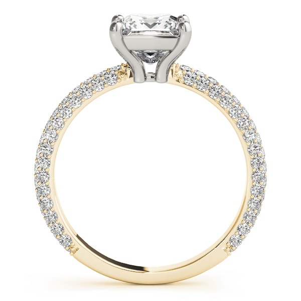 18K Yellow Gold 1 ct tw Pave Diamond Engagement Ring