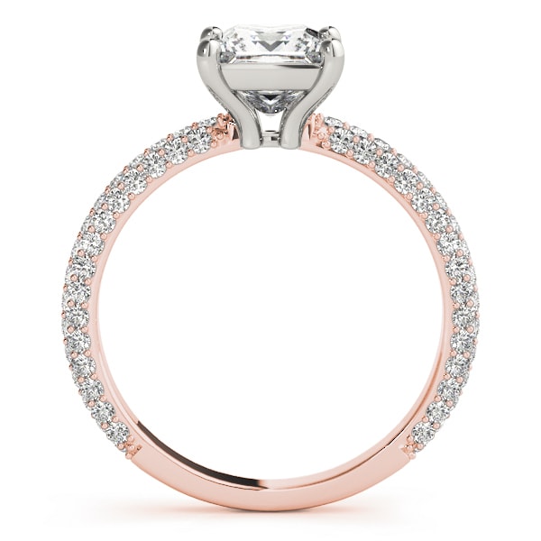 14K Rose Gold 1 ct tw Pave Diamond Engagement Ring