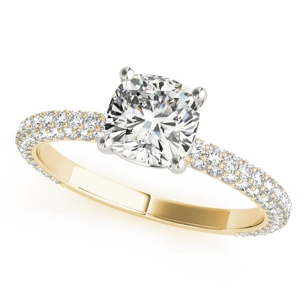 14K Yellow Gold 1 ct tw Pave Diamond Engagement Ring