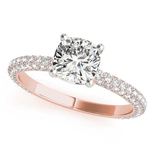 14K Rose Gold 1 ct tw Pave Diamond Engagement Ring