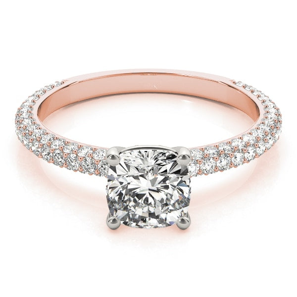 18K Rose Gold 1 ct tw Pave Diamond Engagement Ring