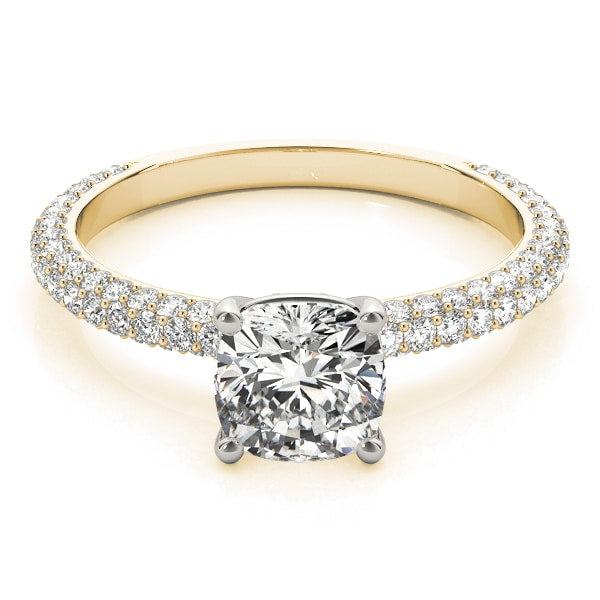 14K Yellow Gold 1 ct tw Pave Diamond Engagement Ring