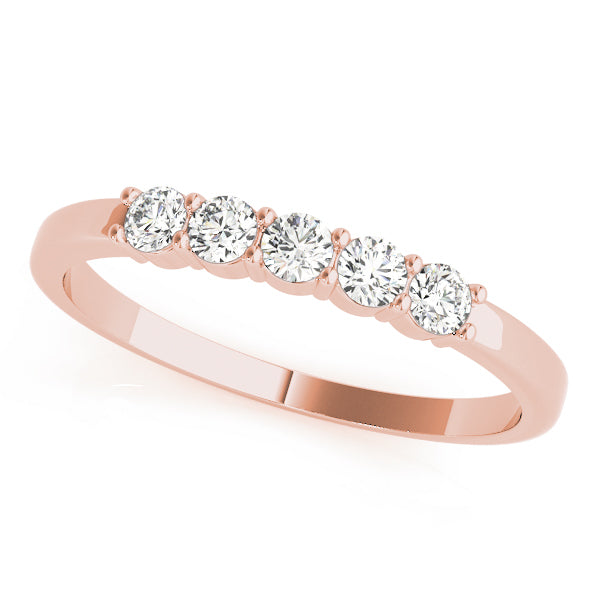 14K Rose Gold Multi-Diamond Wedding Band