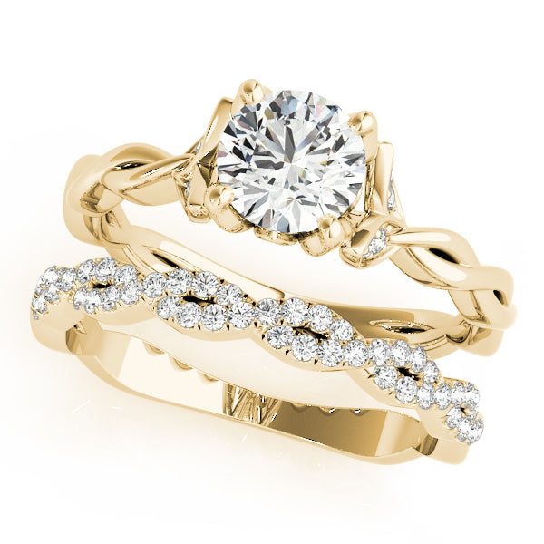 18K Yellow Gold Round Diamond Solitaire Ring