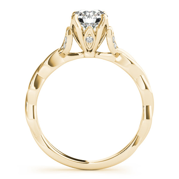 18K Yellow Gold Round Diamond Solitaire Ring
