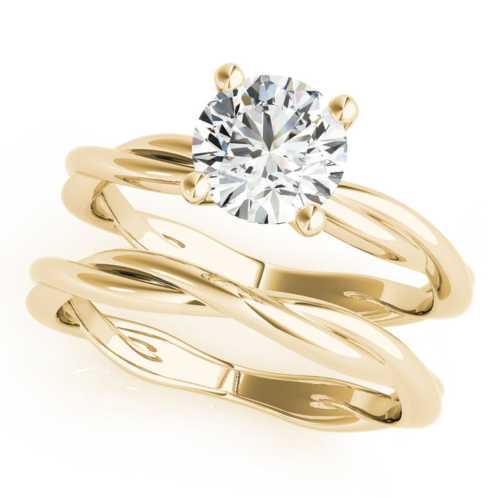 18K Yellow Gold Round Diamond Fashion Ring