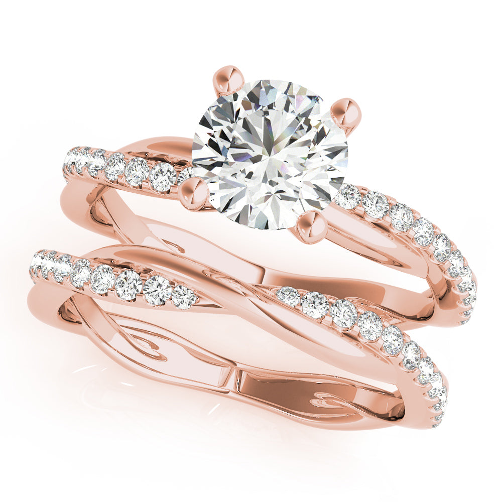 14K Rose Gold Diamond Fashion Engagement Ring