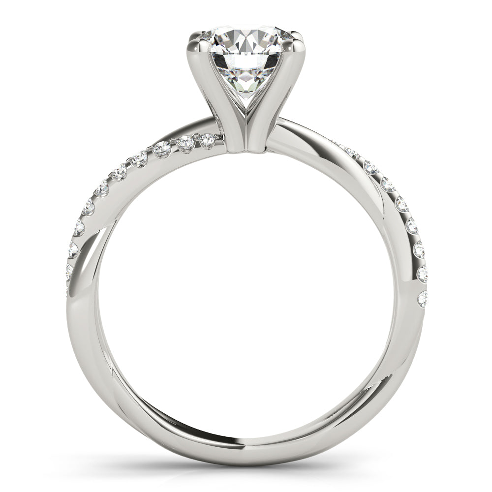 18K White Gold Round Diamond Fashion Ring