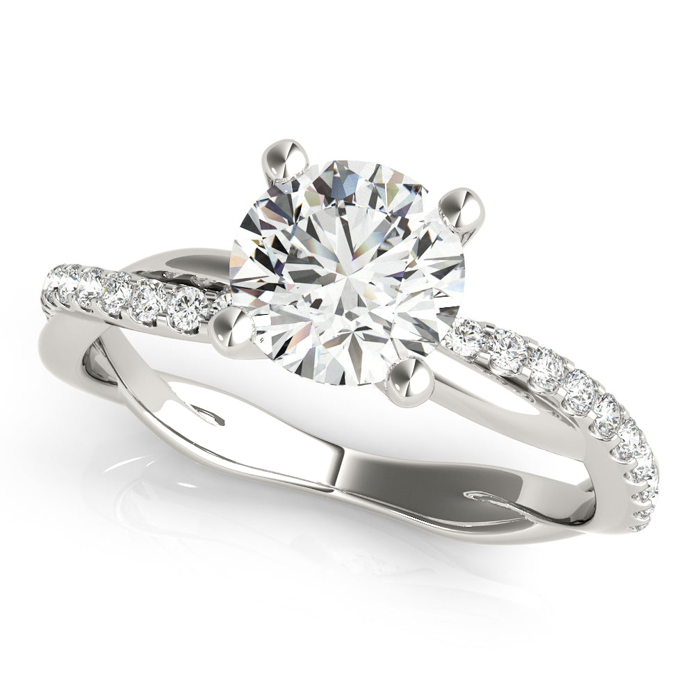 18K White Gold Round Diamond Fashion Ring