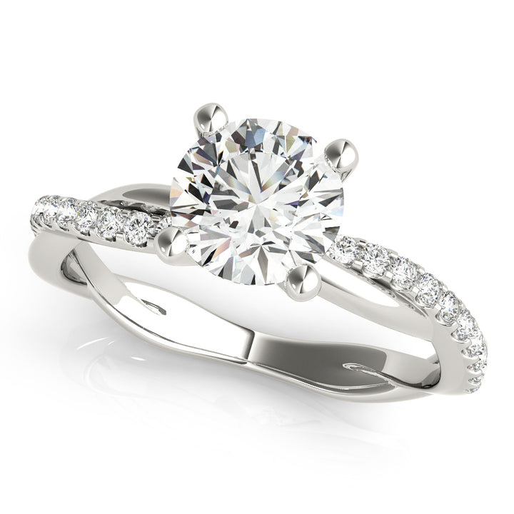 14K White Gold Diamond Fashion Engagement Ring