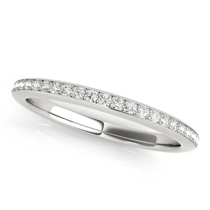 14K White Gold 1/6 ct Diamond Wedding Band