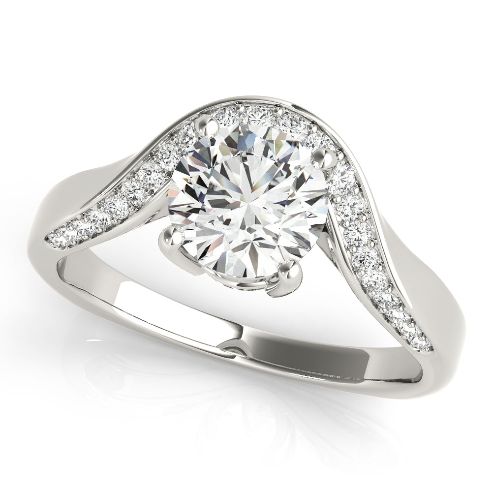 18K White Gold 5/8 ct Diamond Engagement Ring