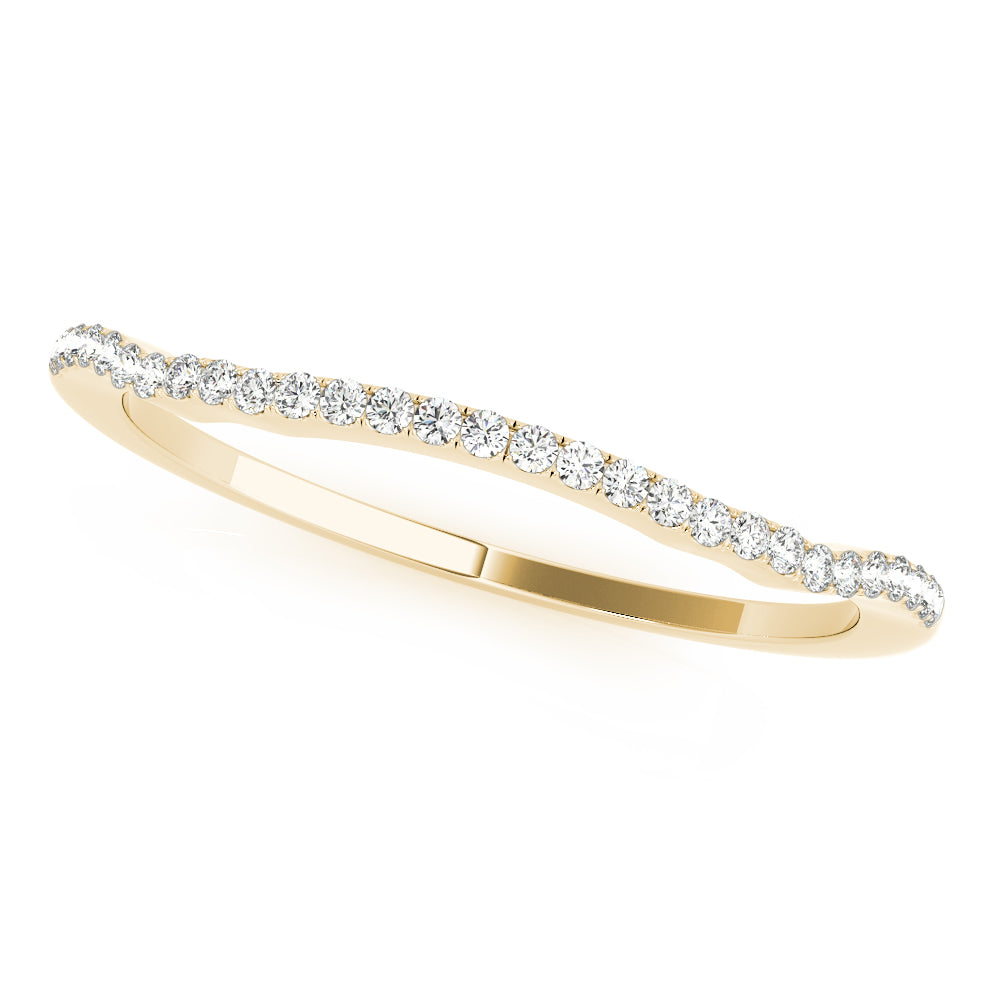 18K Yellow Gold 1/10 ctw Diamond Wedding Band