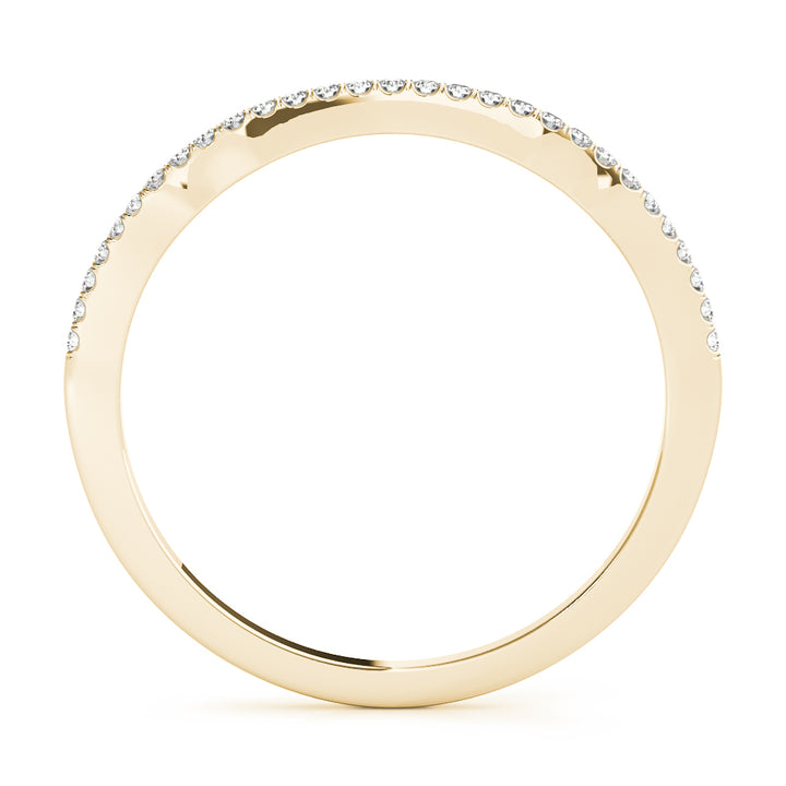 18K Yellow Gold 1/10 ctw Diamond Wedding Band
