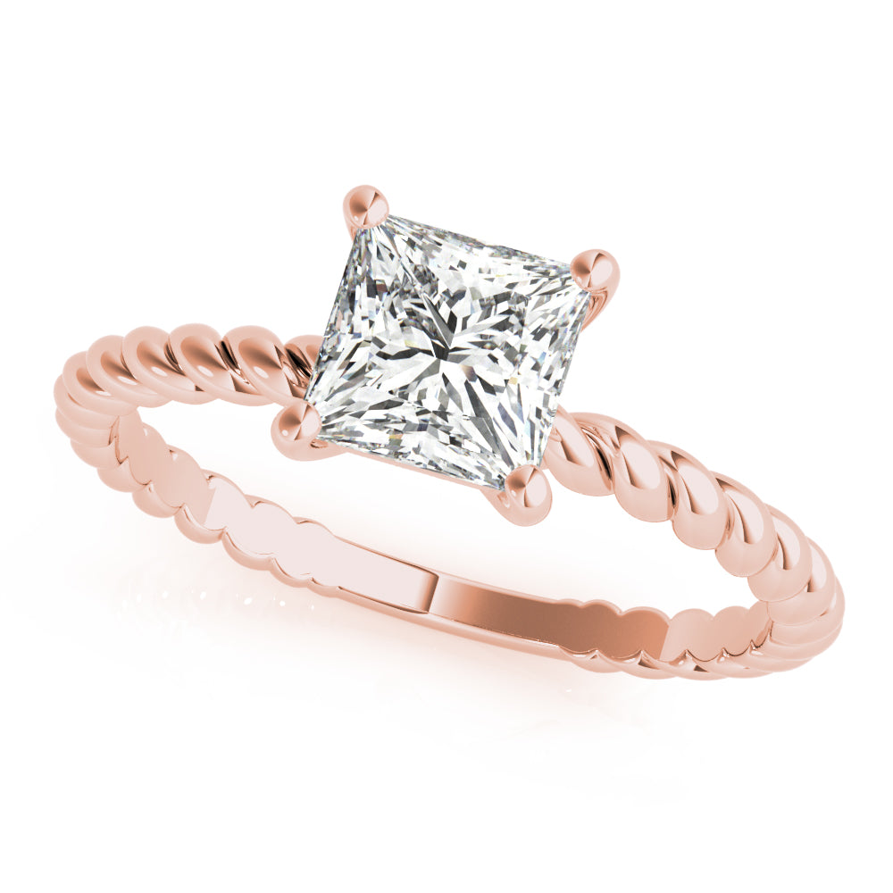 14K Rose Gold Diamond Solitaire Engagement Ring