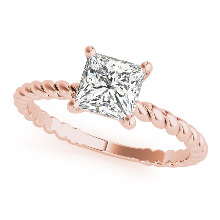 14K Rose Gold Diamond Solitaire Engagement Ring
