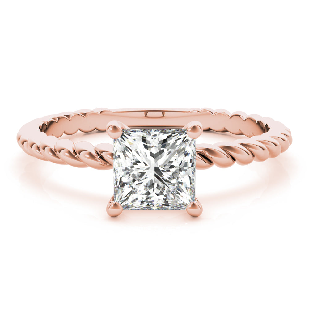14K Rose Gold Diamond Solitaire Engagement Ring