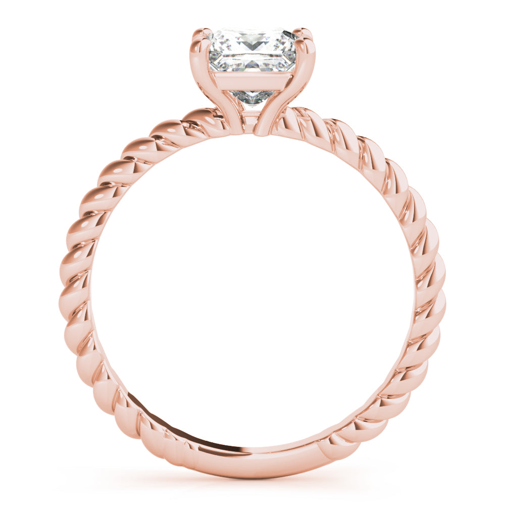14K Rose Gold Diamond Solitaire Engagement Ring