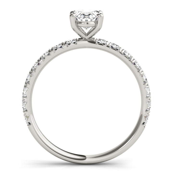 Platinum Diamond Single Row Engagement Ring