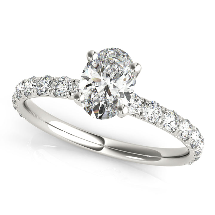 Platinum Diamond Single Row Engagement Ring