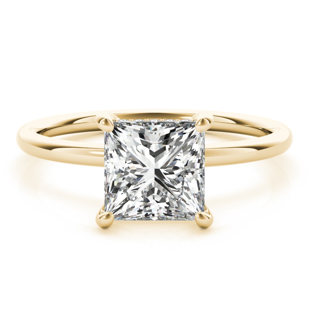 14K Yellow Gold 5/8 ct tw Halo Diamond Engagement Ring