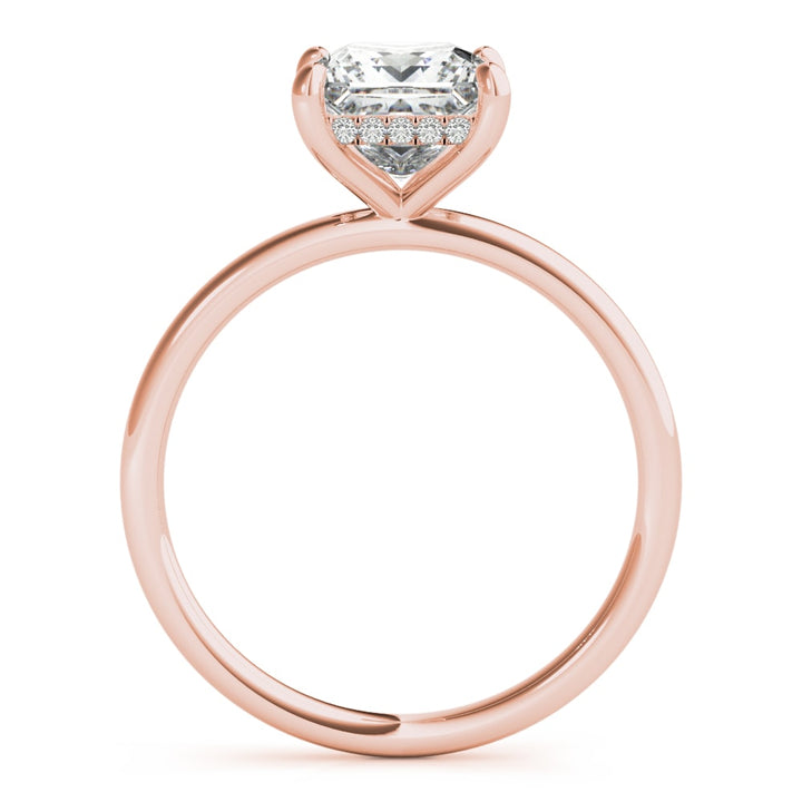 14K Rose Gold 5/8 ct tw Halo Diamond Engagement Ring