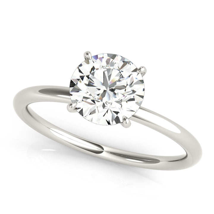 14K White Gold Round Diamond Halo Engagement Ring
